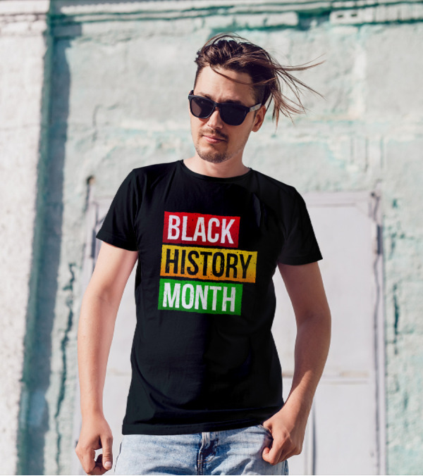 Black History Month Celebration Red Yellow Green Heritage T-Shirt