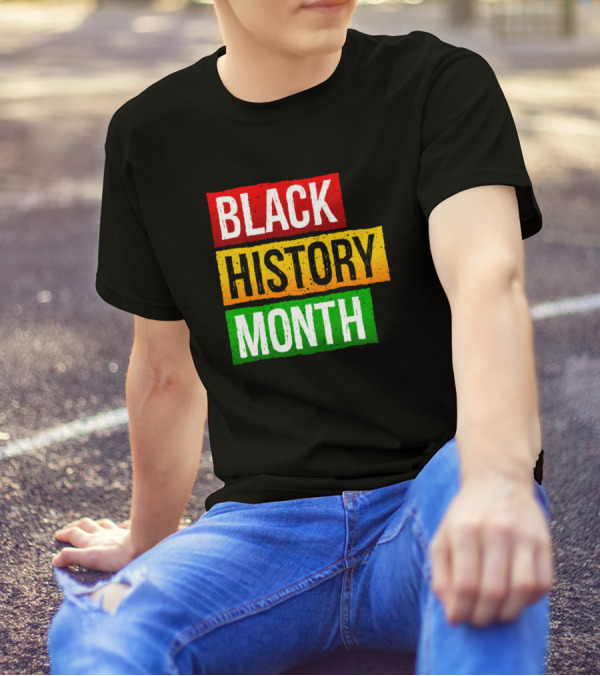 Black History Month Celebration Red Yellow Green Heritage T-Shirt
