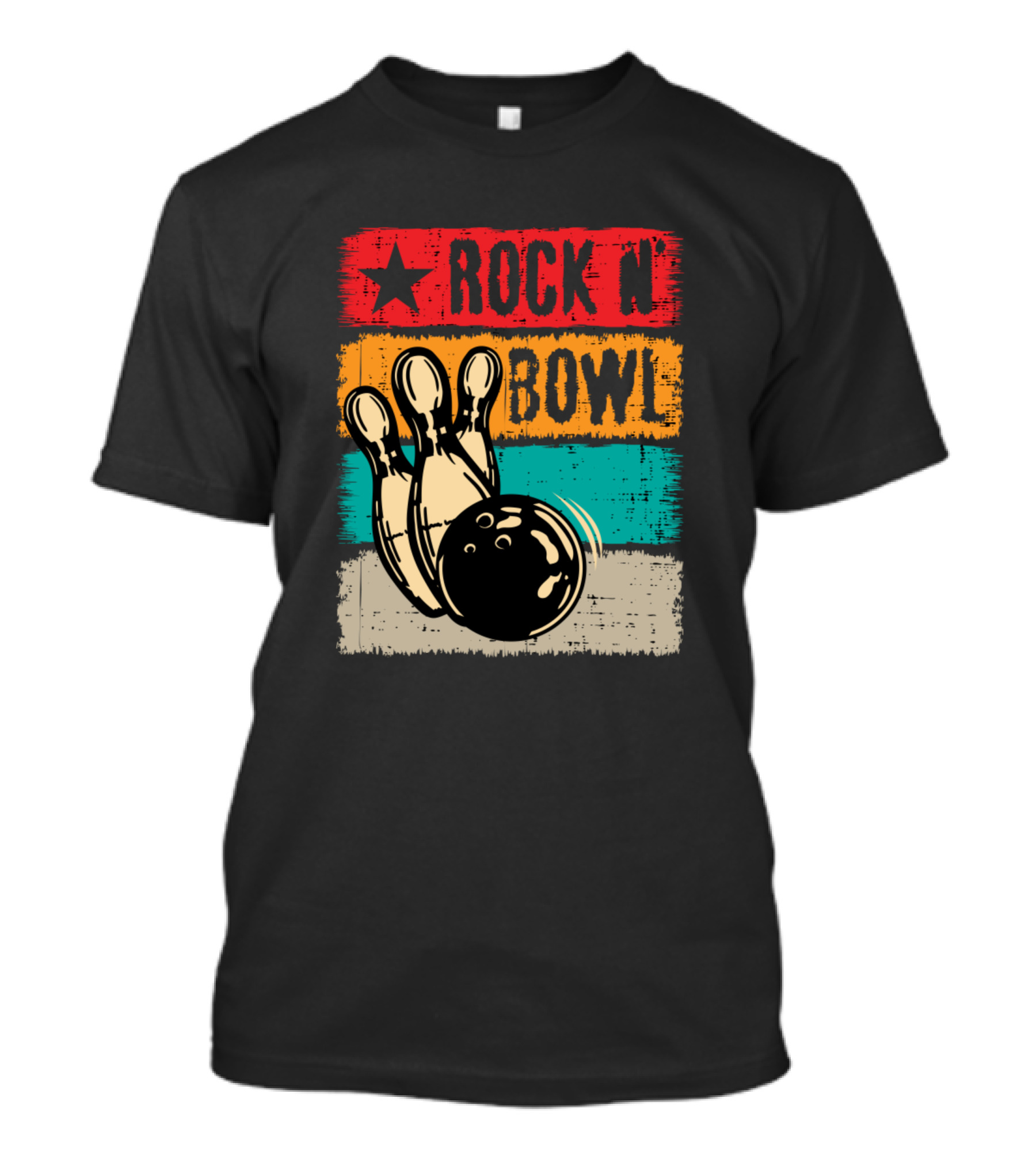 Rock N' Bowl Bowling Sports Vintage T-Shirt