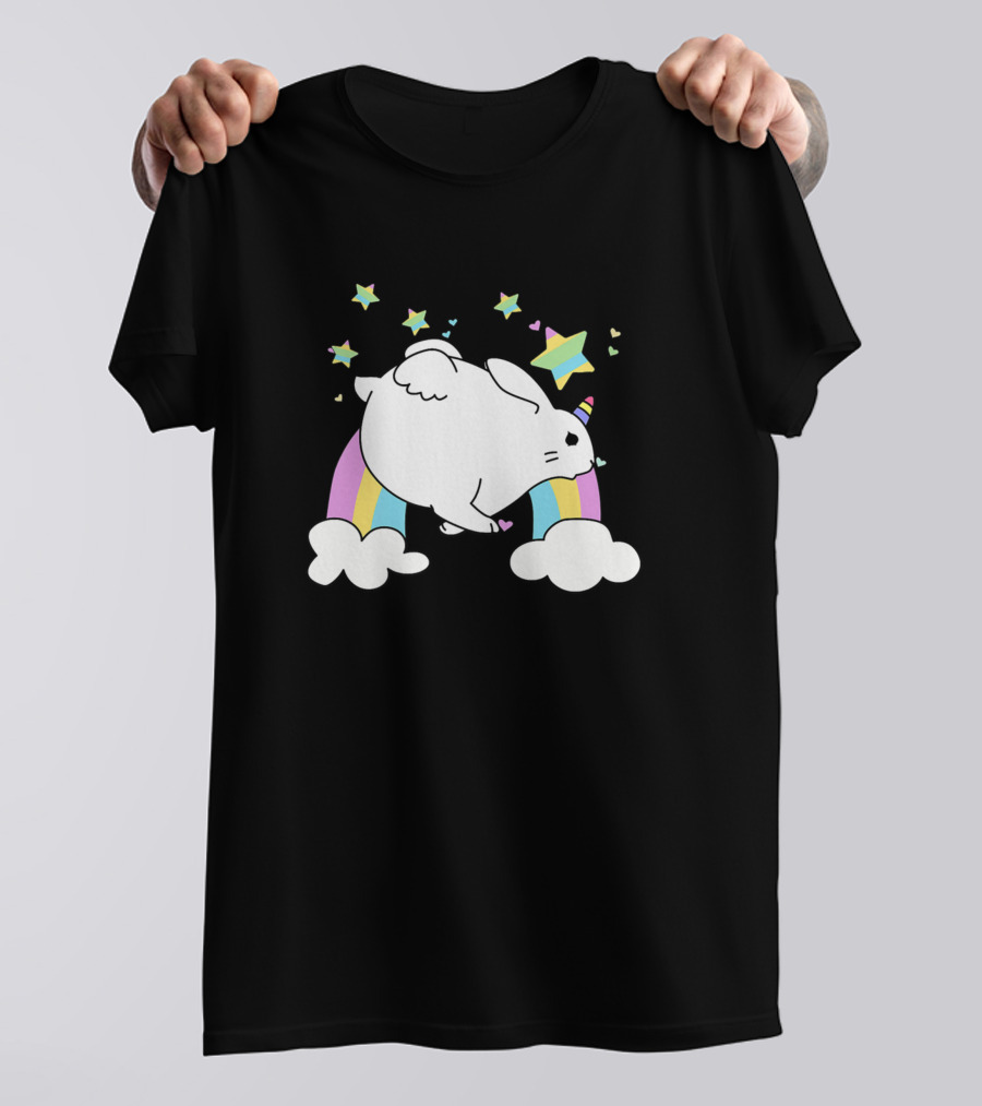 Bunni Corn Unicorn Bunny Rabbit Rainbow Stars Pink Cute Fairy T-Shirt