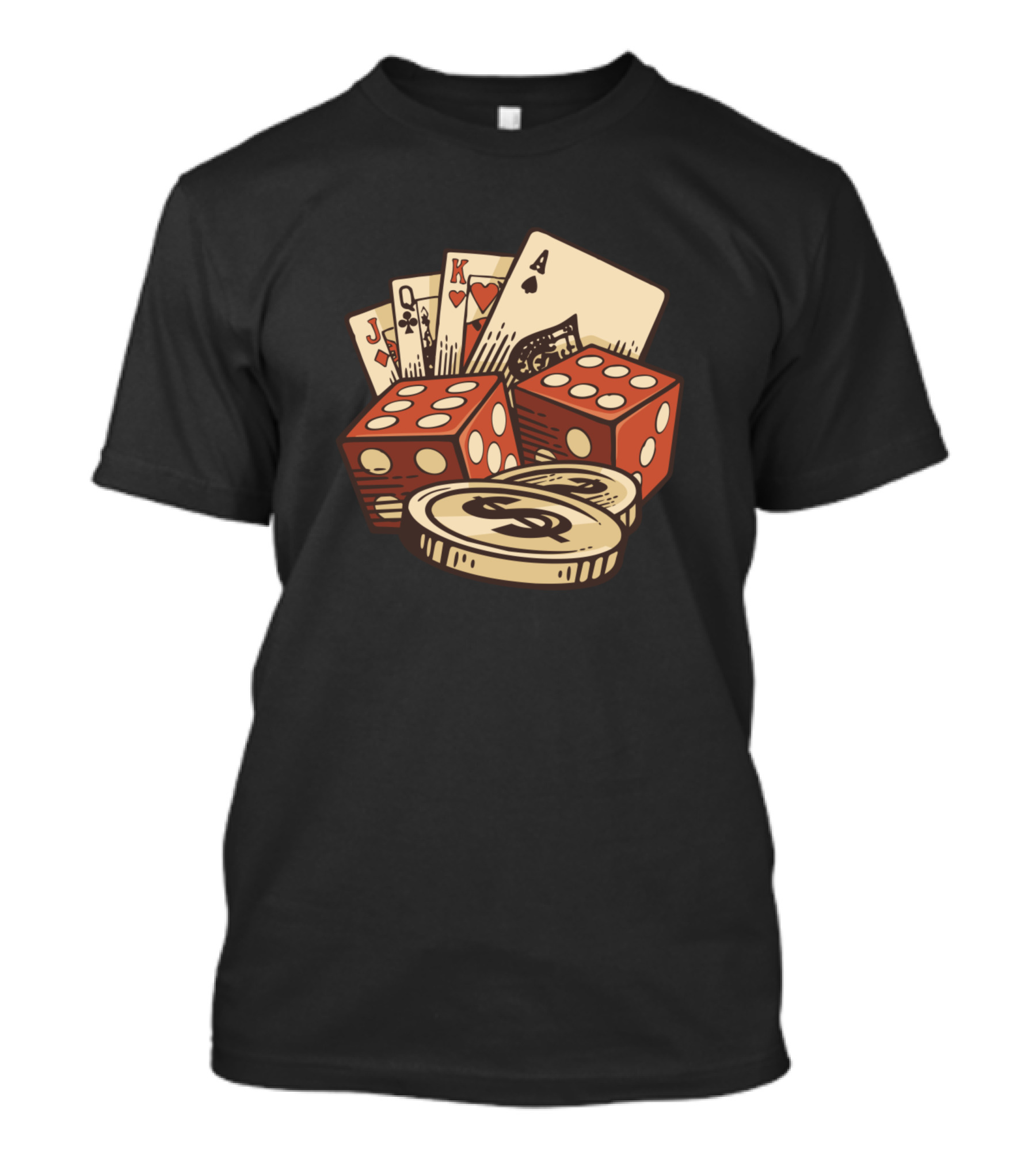 Jack Queen King Ace Dice Coins T-Shirt