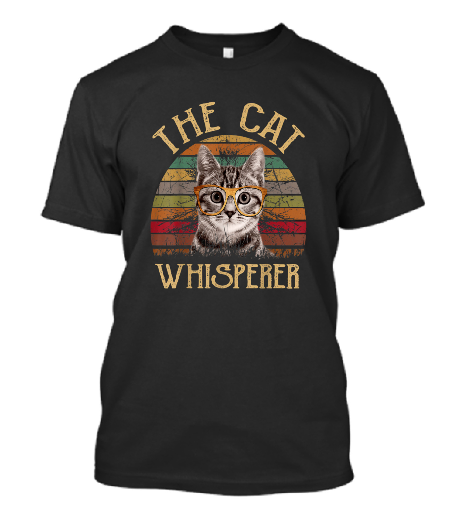 THE CAT WHISPERER Retro Glasses Cat T-Shirt