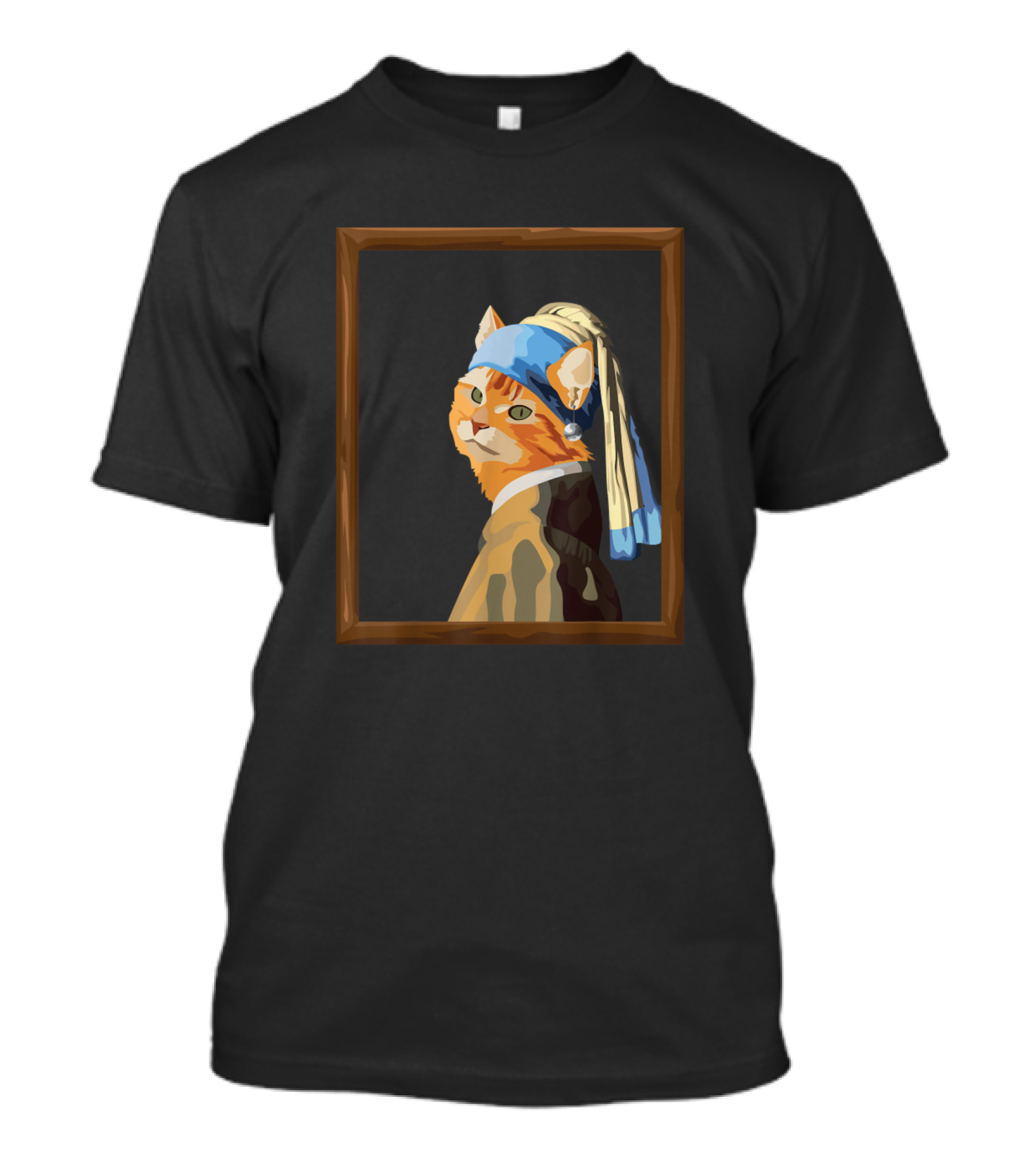 Cat With A Pearl Earring Art Parody Iconic T-Shirt