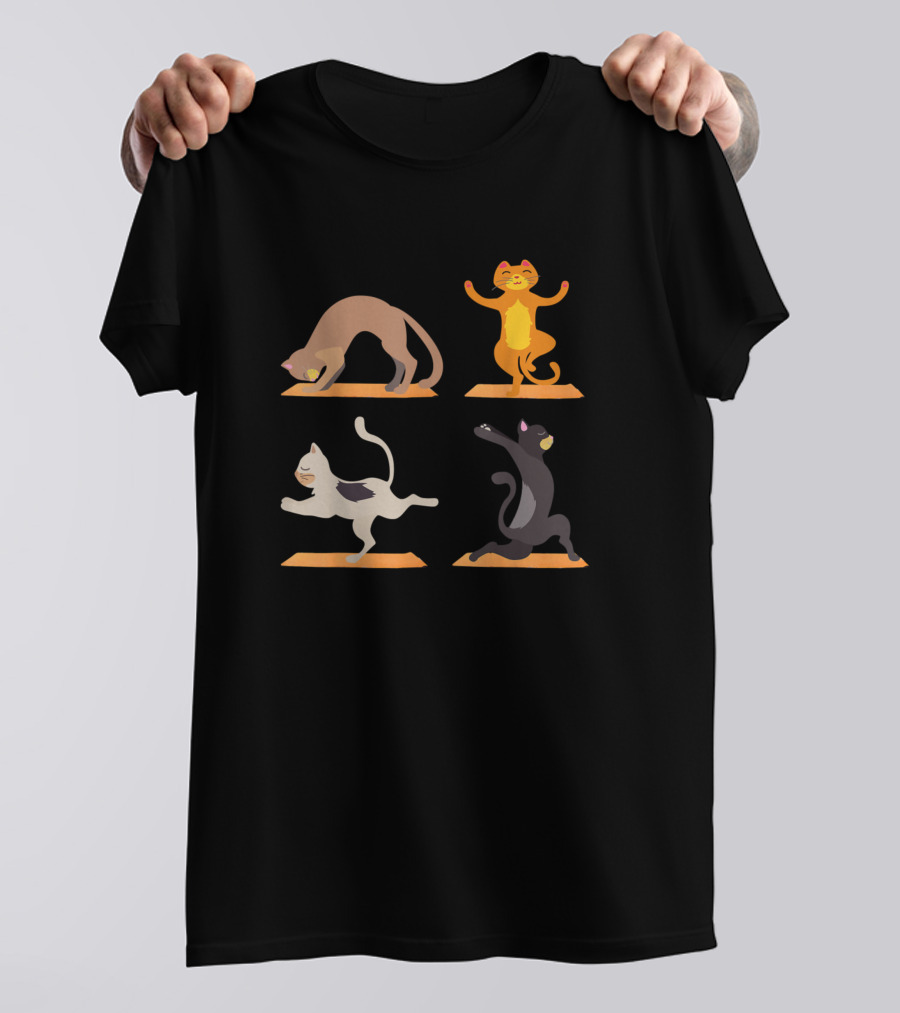 Cat Yoga Poses For Funny Cat Lovers T-Shirt