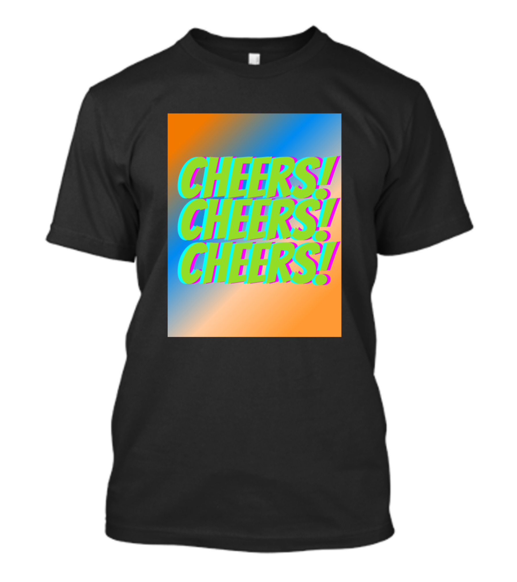 Cheers Cheers Cheers Bright Multicolor Retro T-Shirt