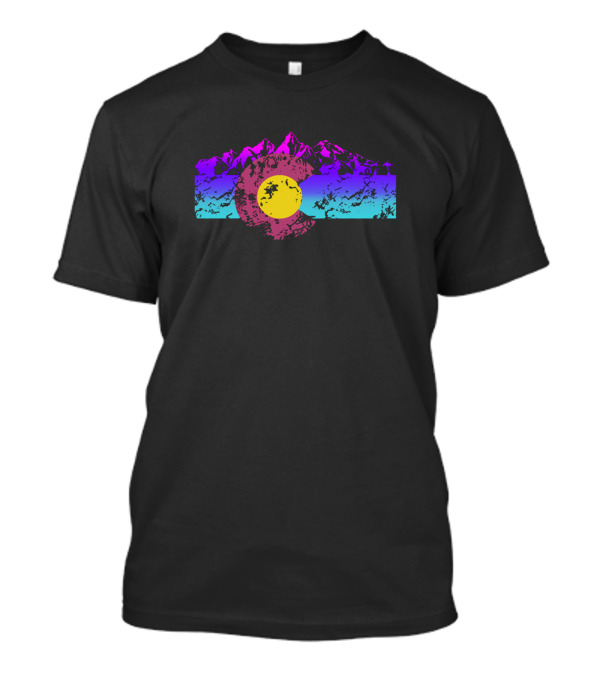 Colorado Flag Colorful Rocky Mountains Purple Sky Edition T-Shirt