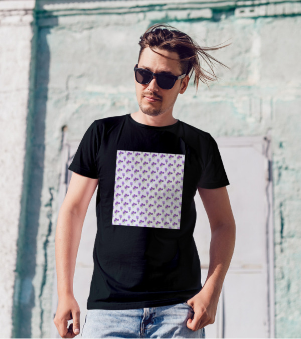 Crocus Flowers Pattern White Background T-Shirt