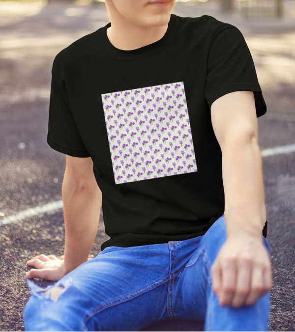 Crocus Flowers Pattern White Background T-Shirt
