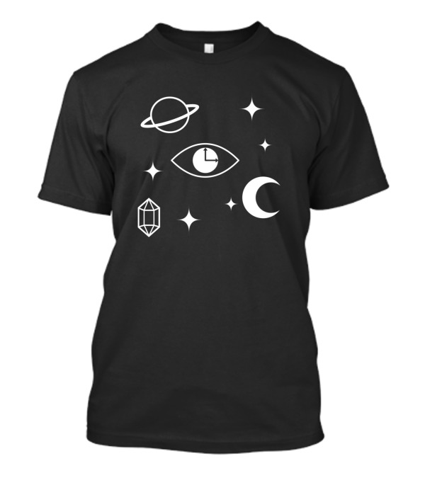 Cryptic Space Symbols Eye Planet Moon Stars Crystal The Cryptic Collection T-Shirt