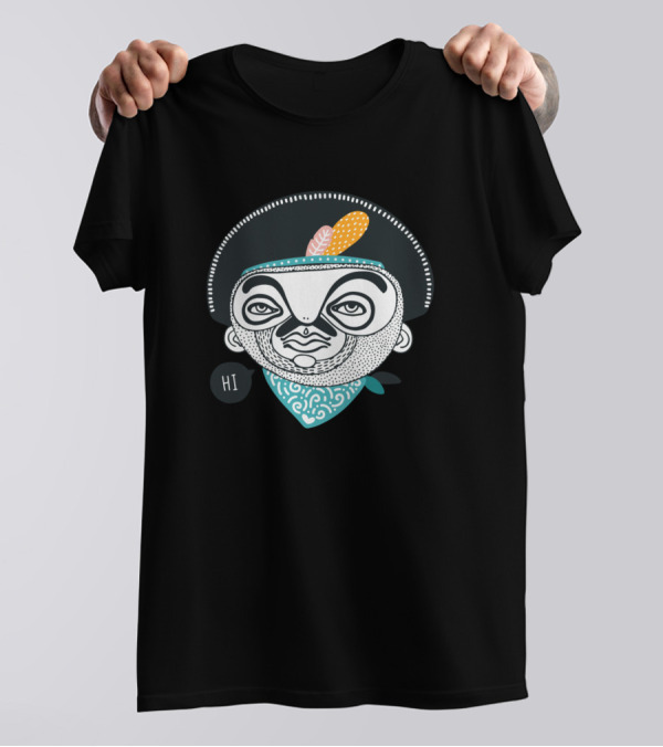 Cute Pirate Hi Feather Bandana Face T-Shirt