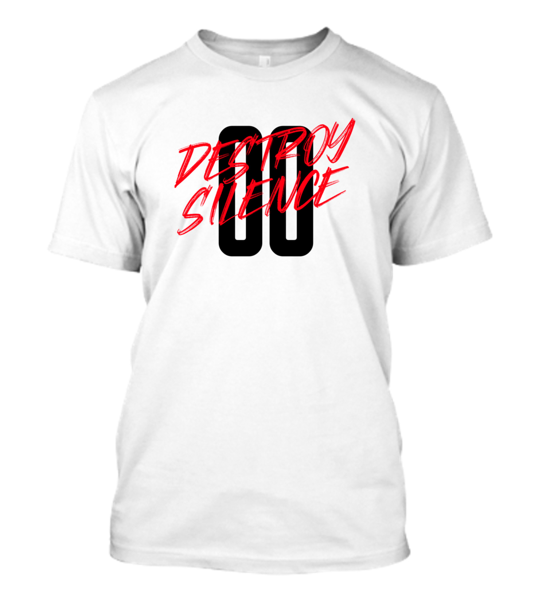 Destroy Silence 00 Bold Red Lettering T-Shirt