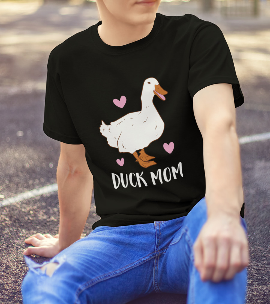 Duck Mom Crazy Heart Hoose Ani Mother T-Shirt