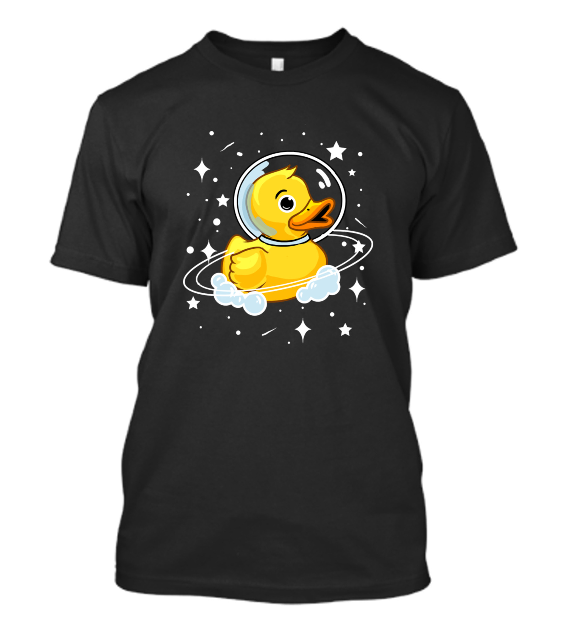 Duck Astronaut In Space Surrounded By Stars And Clouds T-Shirt
