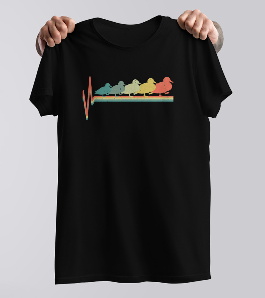 Duck Duck Heartbeat Retro Animal Quack T-Shirt