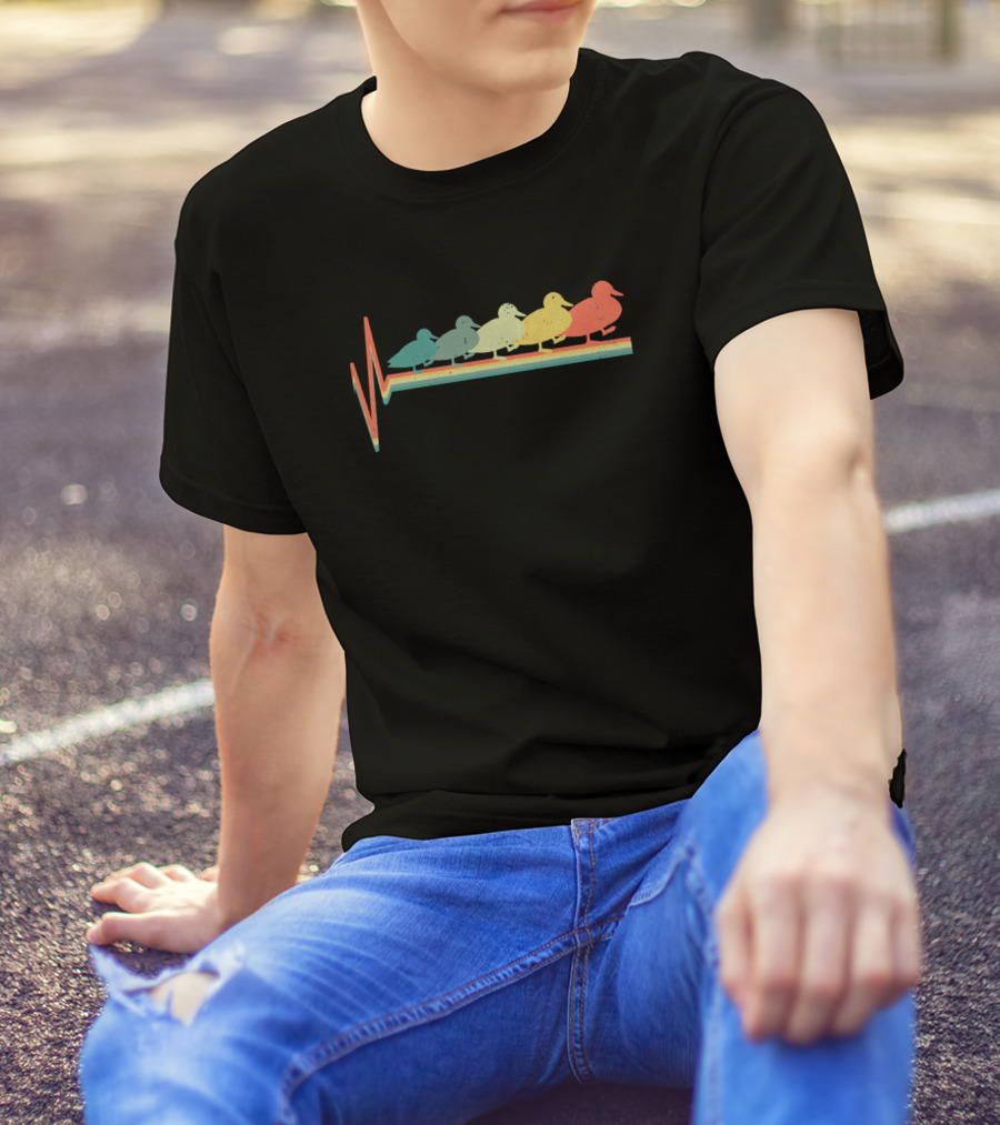 Duck Duck Heartbeat Retro Animal Quack T-Shirt