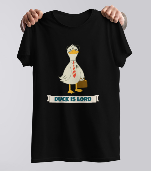 Duck Is Lord With Business Duck Wearing Glasses And Tie T-Shirt