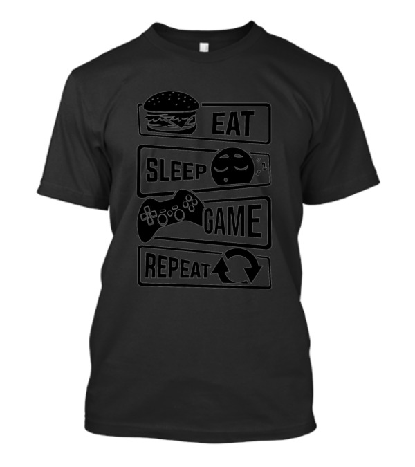 Eat Sleep Game Repeat Burger Sleep Controller Gamerslife T-Shirt