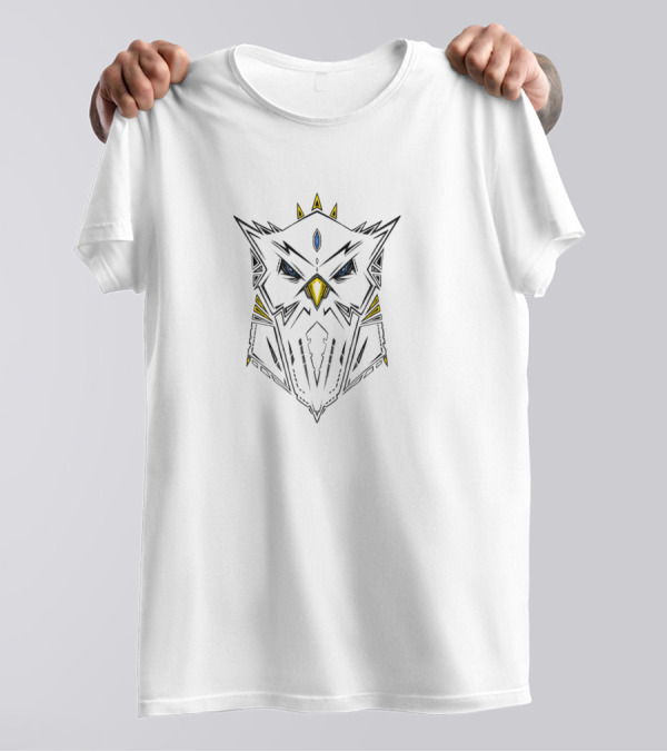 Electric Owl Geometric Neon Accents T-Shirt