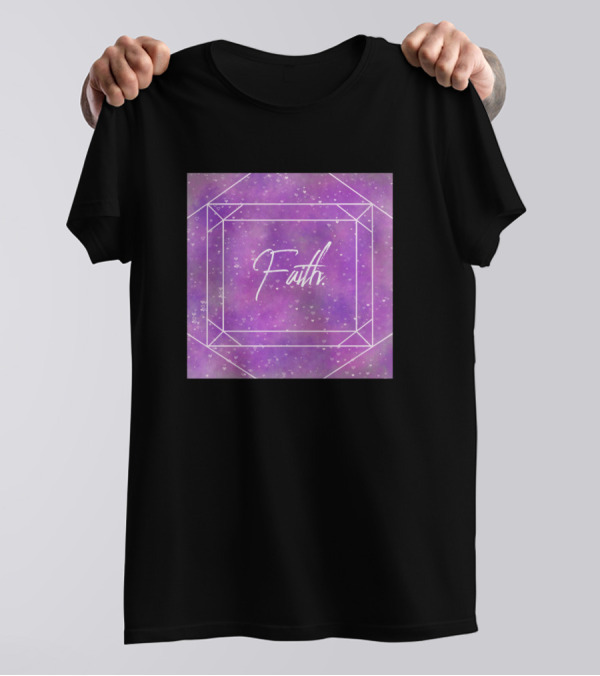 Faith Purple Pink Geometric Galaxy T-Shirt