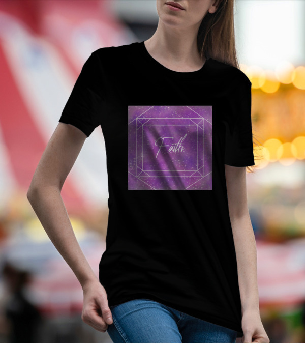 Faith Purple Pink Geometric Galaxy T-Shirt