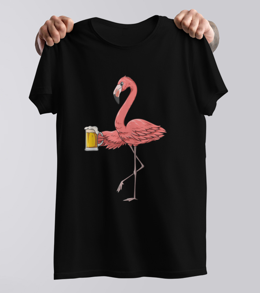 Flamingo Drinking Beer Flamingo Beer Lovers Flamin T-Shirt