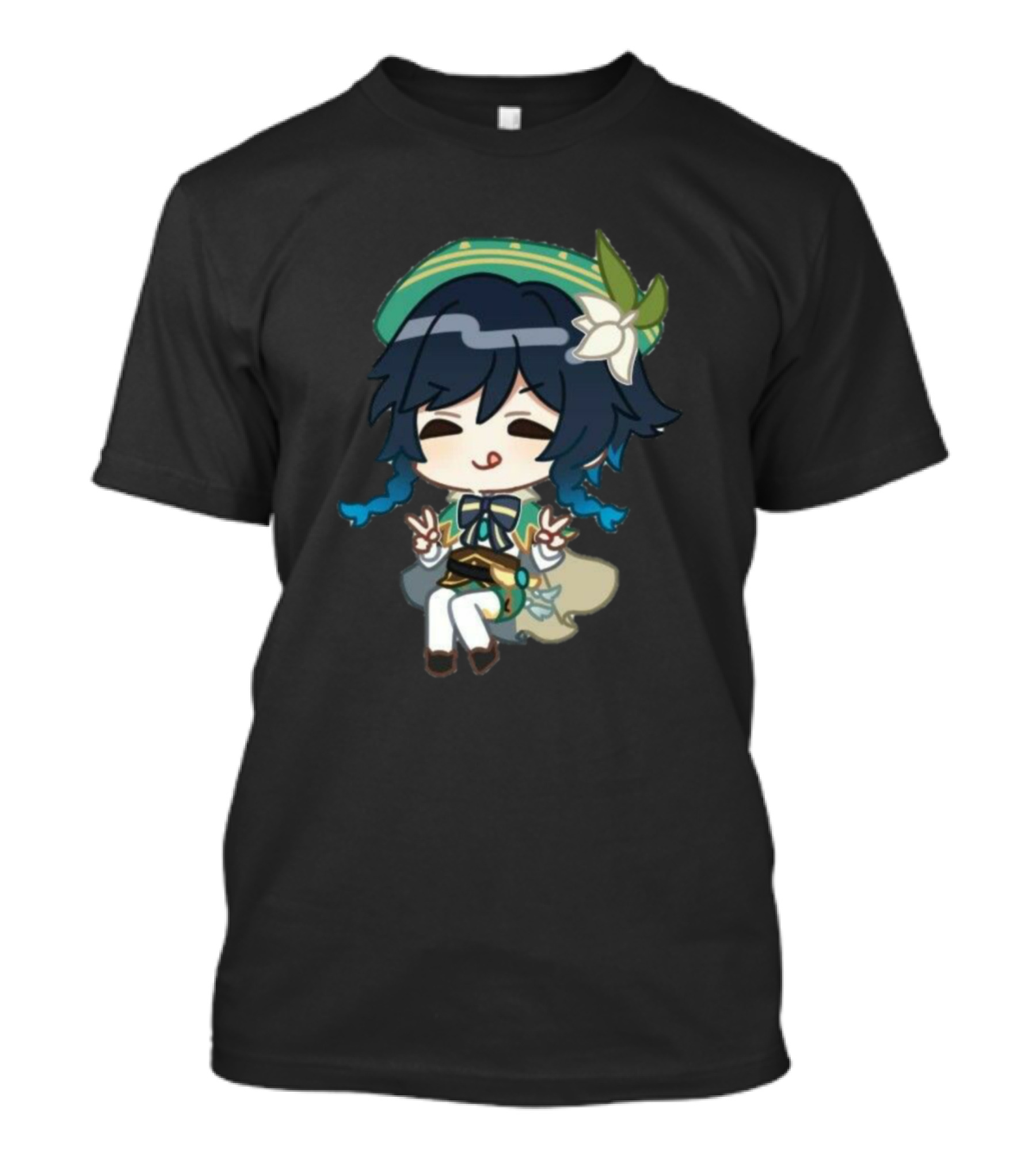 Genshin Impact Venti Chibi Peace Sign T-Shirt