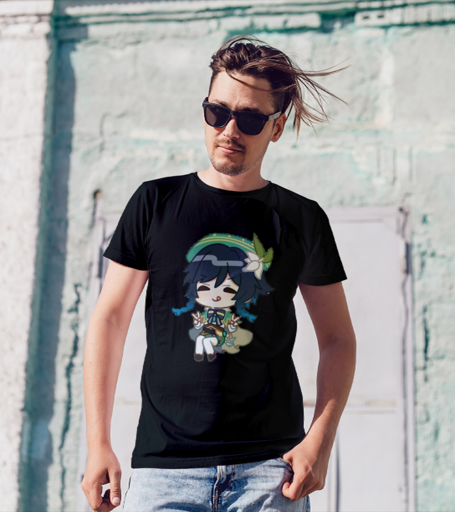 Genshin Impact Venti Chibi Peace Sign T-Shirt