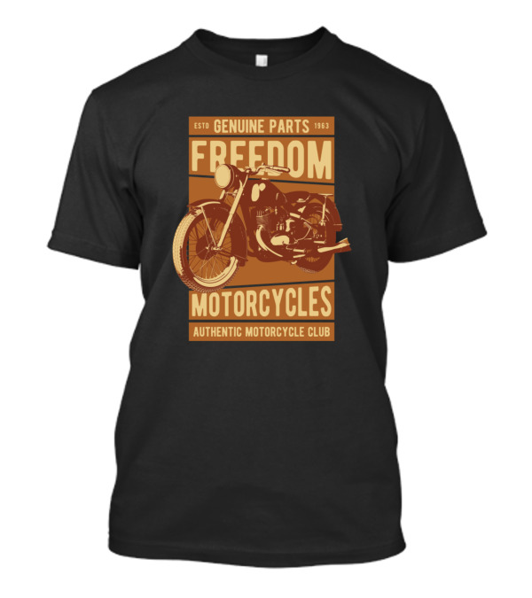 ESTD 1963 Genuine Parts Freedom Motorcycles Authentic Motorcycle Club T-Shirt