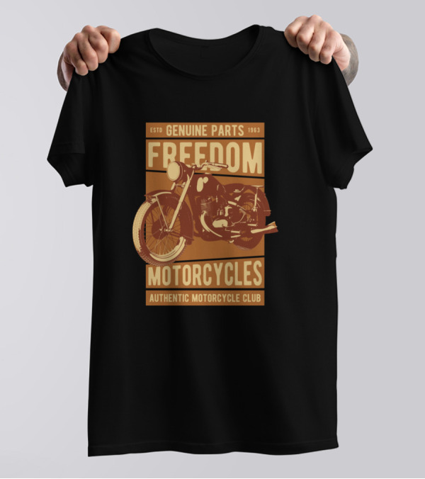 ESTD 1963 Genuine Parts Freedom Motorcycles Authentic Motorcycle Club T-Shirt