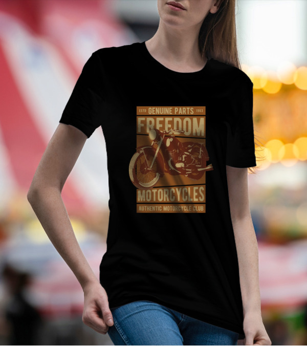 ESTD 1963 Genuine Parts Freedom Motorcycles Authentic Motorcycle Club T-Shirt