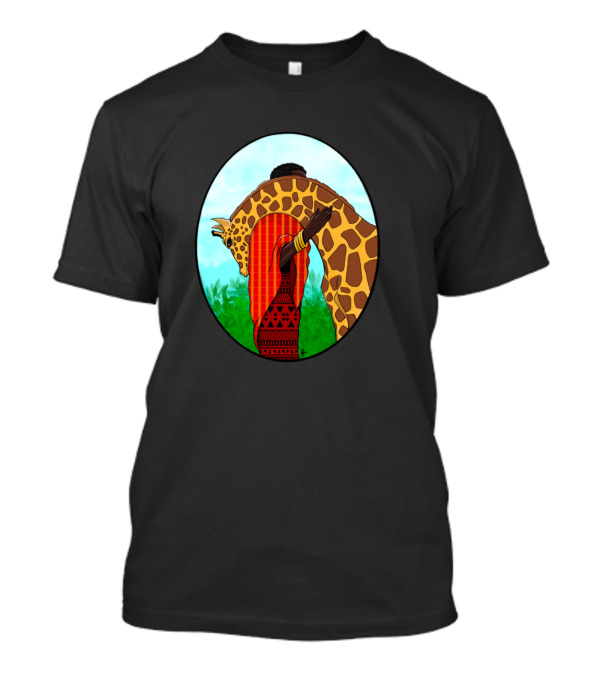 Giraffe Love Embrace African T-Shirt