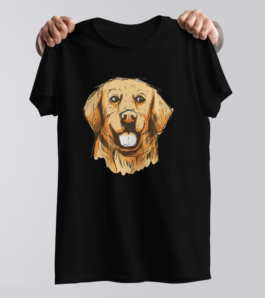 Golden Retriever Dog Sketch T-Shirt