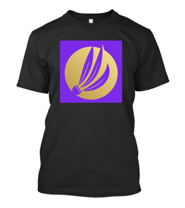 Golden Shuttlecock Purple Circle T-Shirt