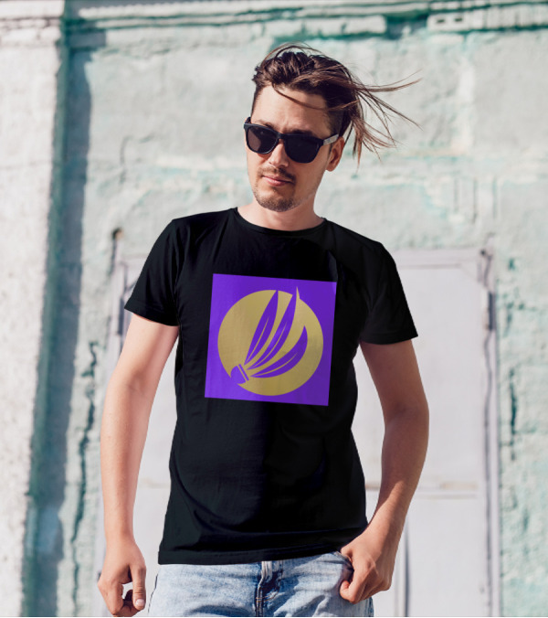 Golden Shuttlecock Purple Circle T-Shirt