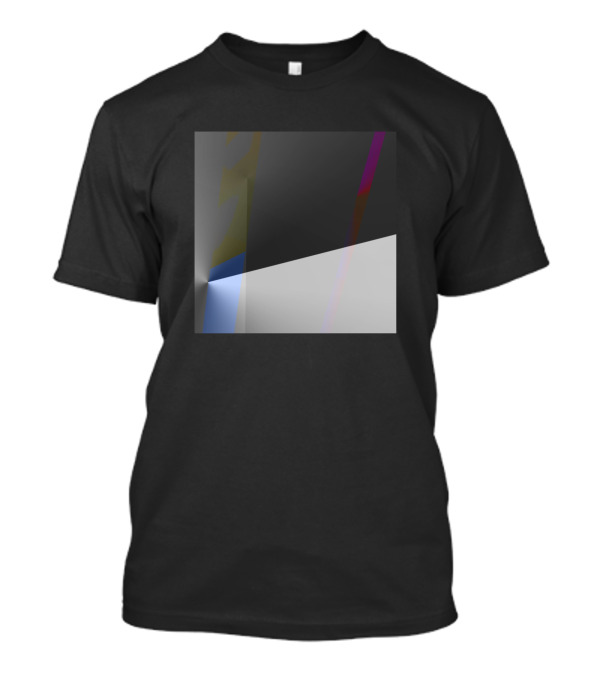 Grey Black Texture Abstract Geometric Square With Subtle Color Accents T-Shirt