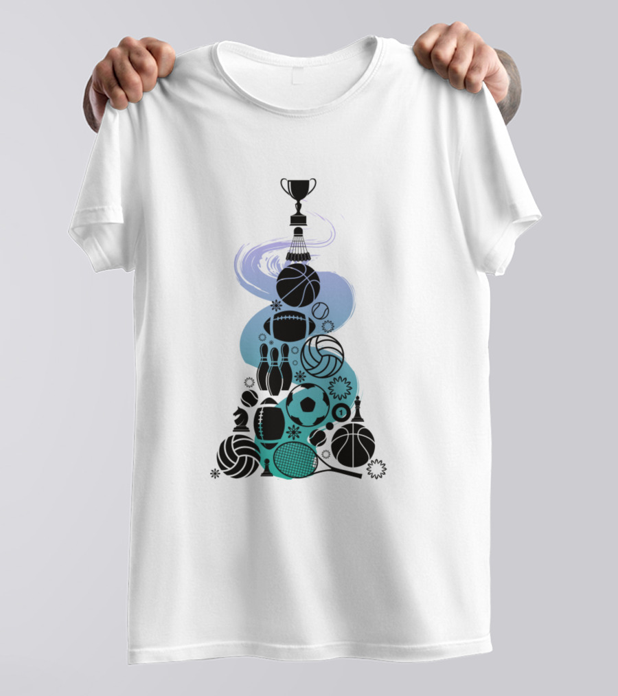 Hard Work Leads To Win Trophy Sports Balls Collection T-Shirt