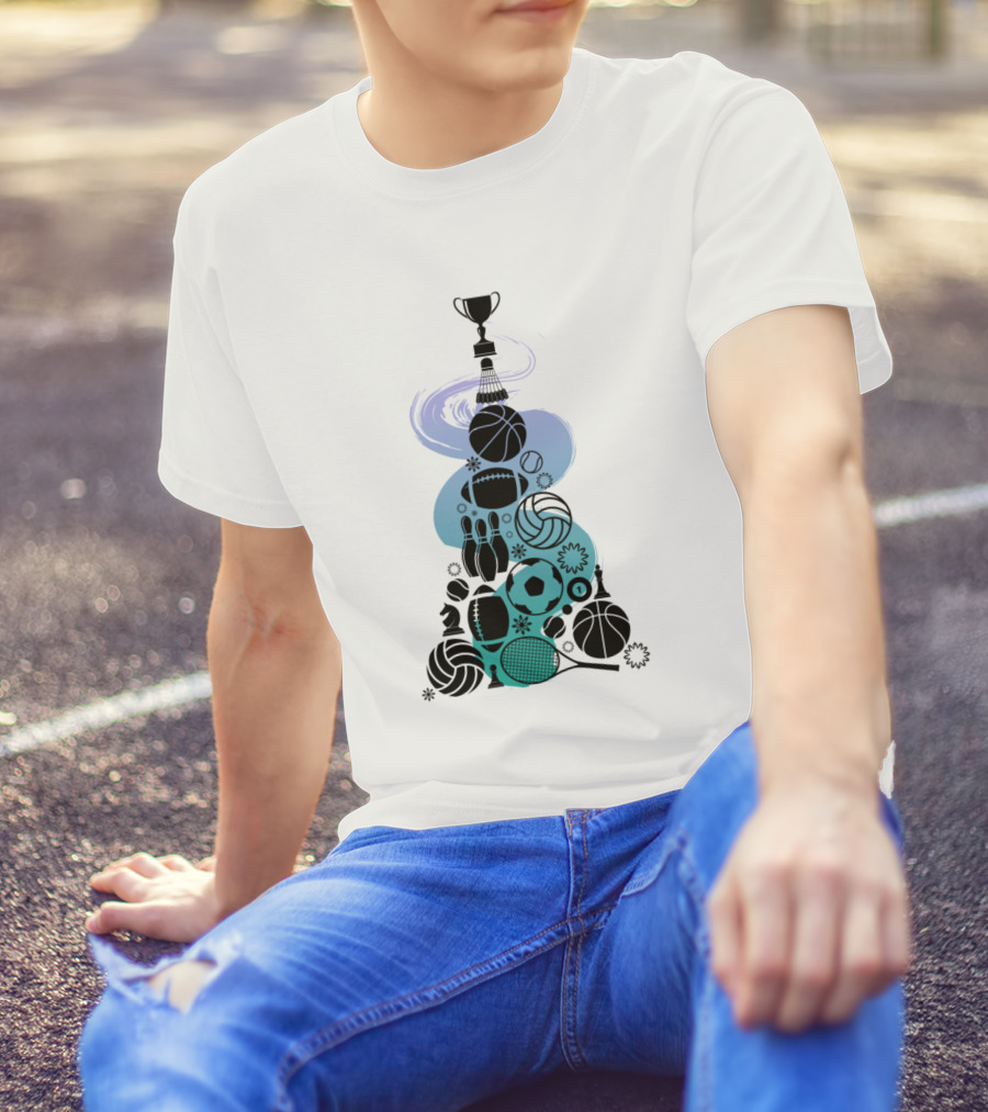 Hard Work Leads To Win Trophy Sports Balls Collection T-Shirt