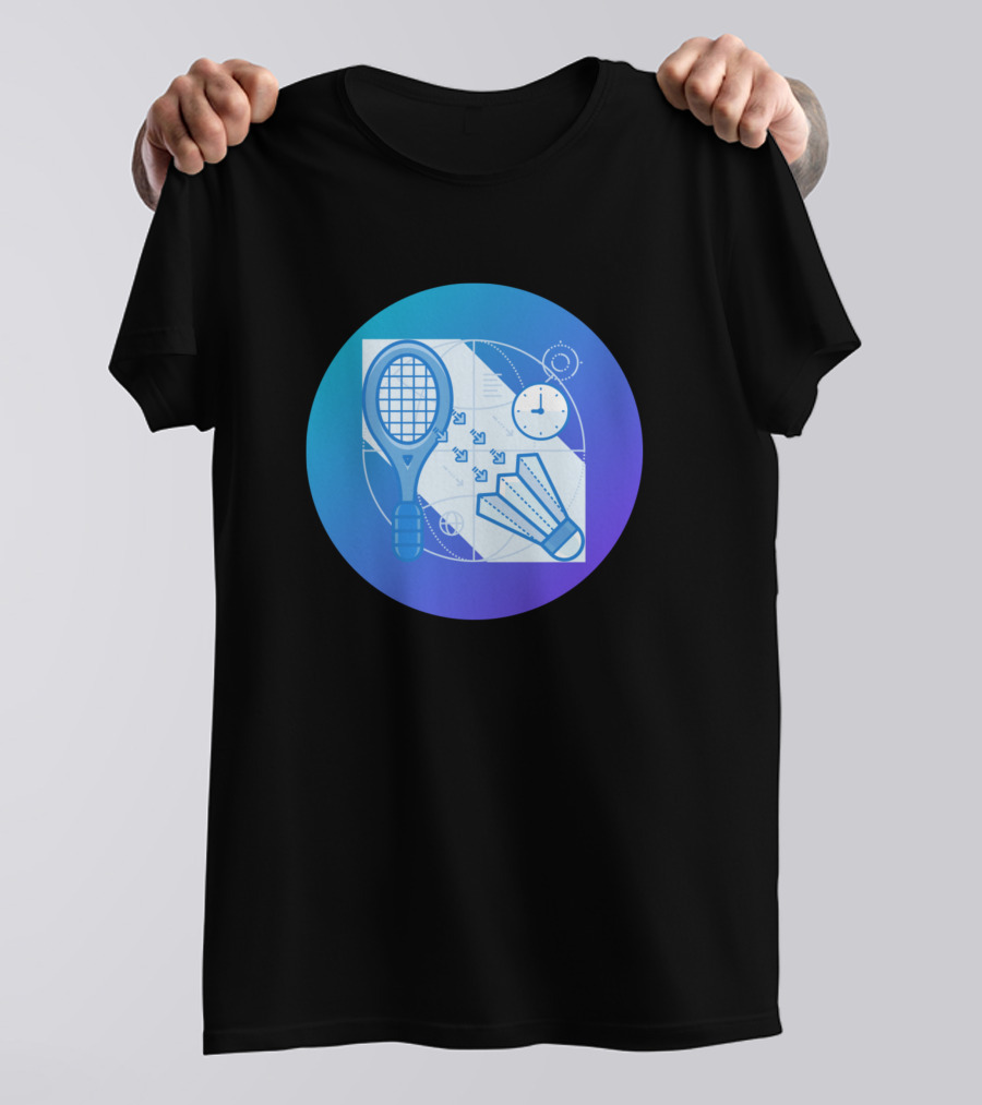 How To Serve In Badminton Racket Shuttlecock Strategy Clock Blueprint T-Shirt