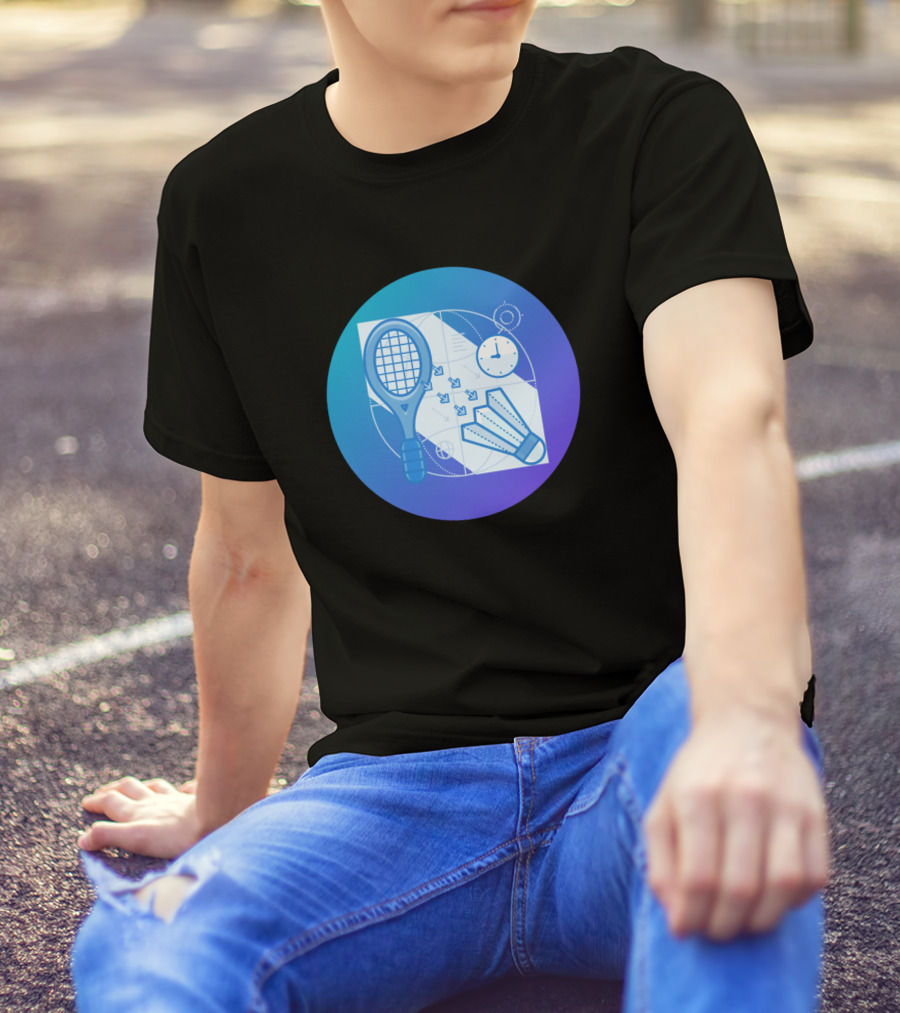 How To Serve In Badminton Racket Shuttlecock Strategy Clock Blueprint T-Shirt