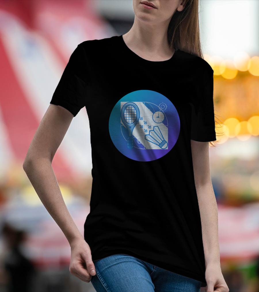 How To Serve In Badminton Racket Shuttlecock Strategy Clock Blueprint T-Shirt