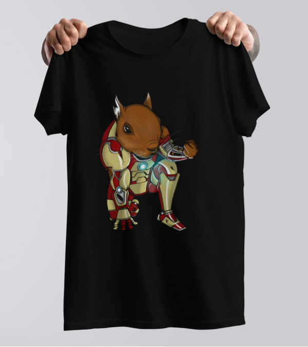 Iron Squirrel Superhero Armor Suit T-Shirt