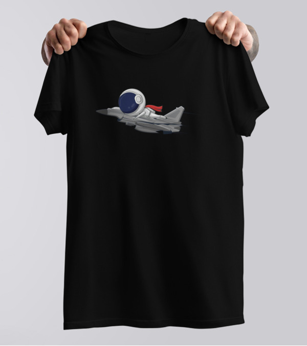 Astronaut Riding Jet Fighter With Red Scarf T-Shirt