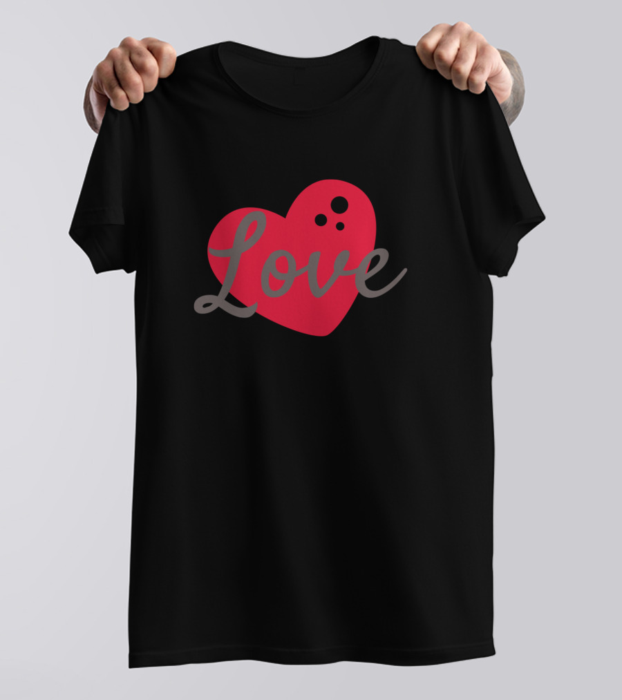 Love Heart Bowling Valentine T-Shirt