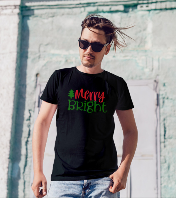 Merry Bright Christmas Tree Holiday T-Shirt