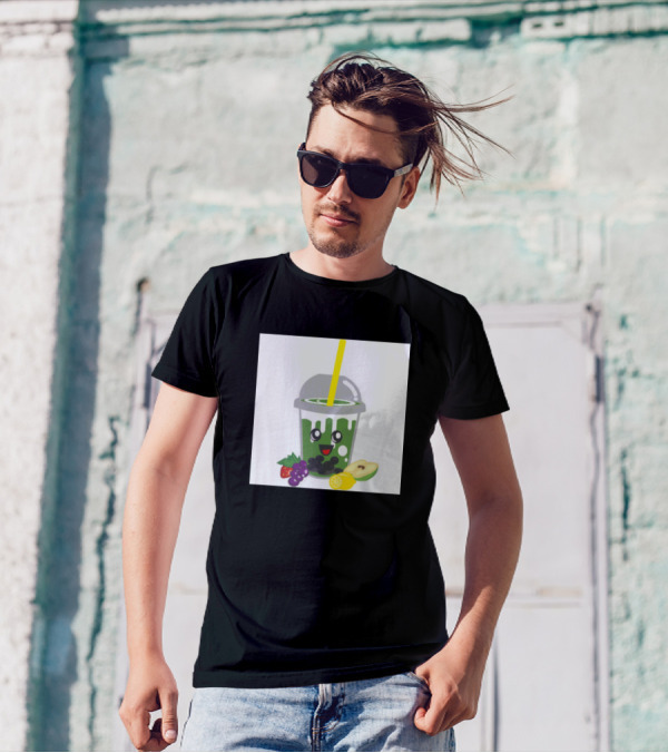 Milktea Bubble Tea With Avocado And Fruit Elements T-Shirt