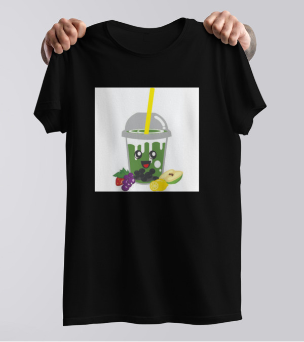 Milktea Bubble Tea With Avocado And Fruit Elements T-Shirt