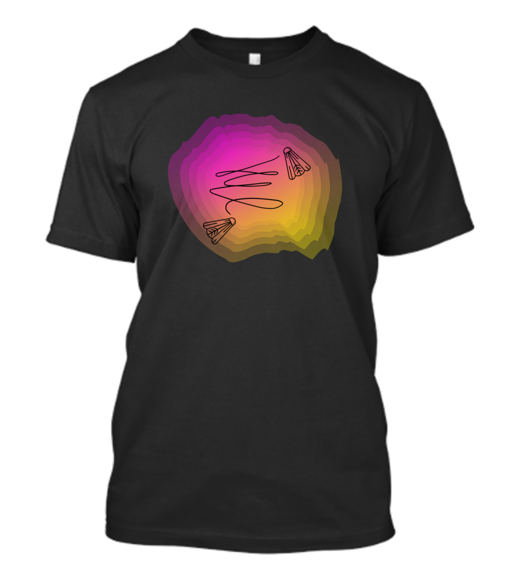 Move On The Badminton Field With Colorful Shuttlecocks T-Shirt
