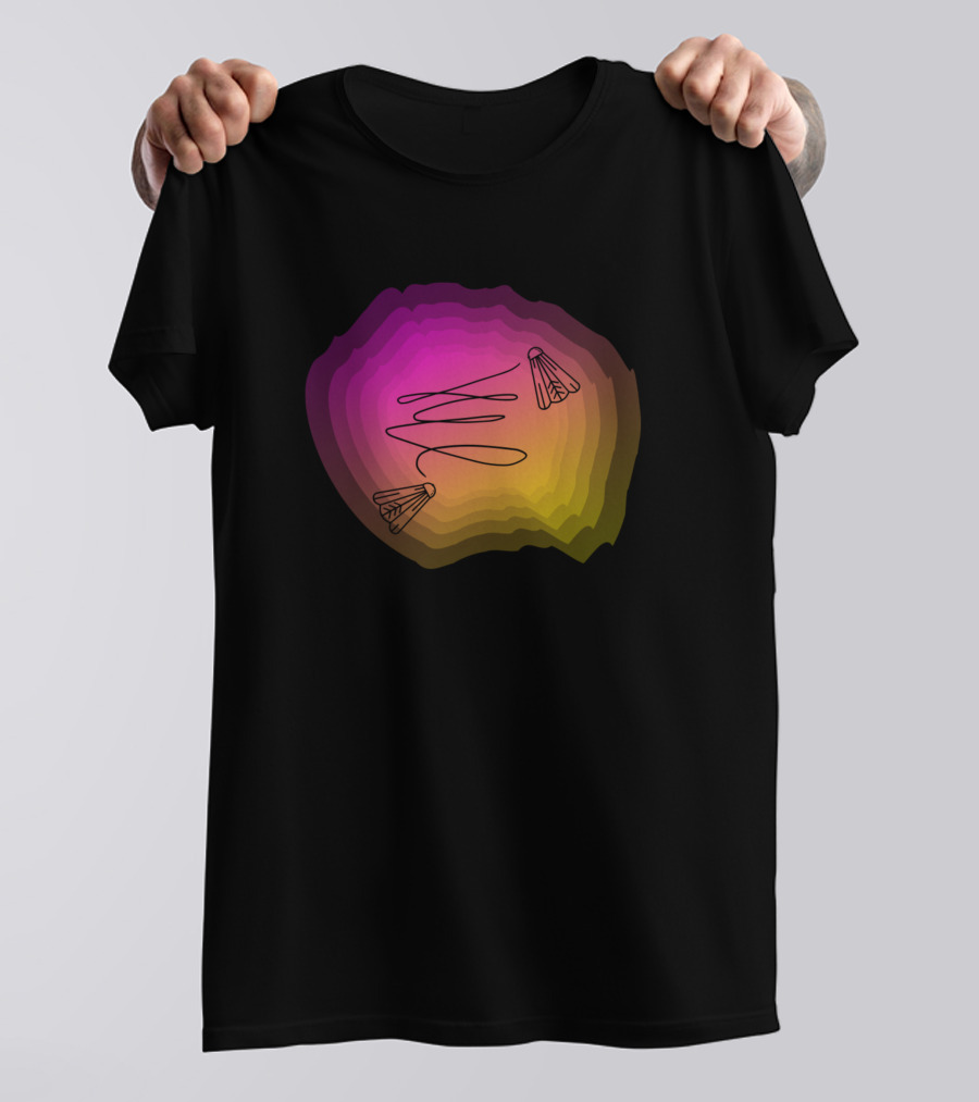 Move On The Badminton Field With Colorful Shuttlecocks T-Shirt