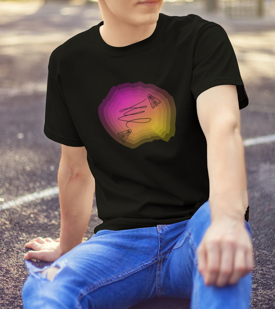 Move On The Badminton Field With Colorful Shuttlecocks T-Shirt