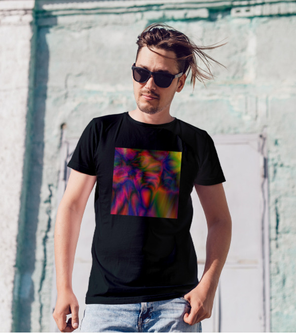 Multicolored Vivid Swirl Texture T-Shirt